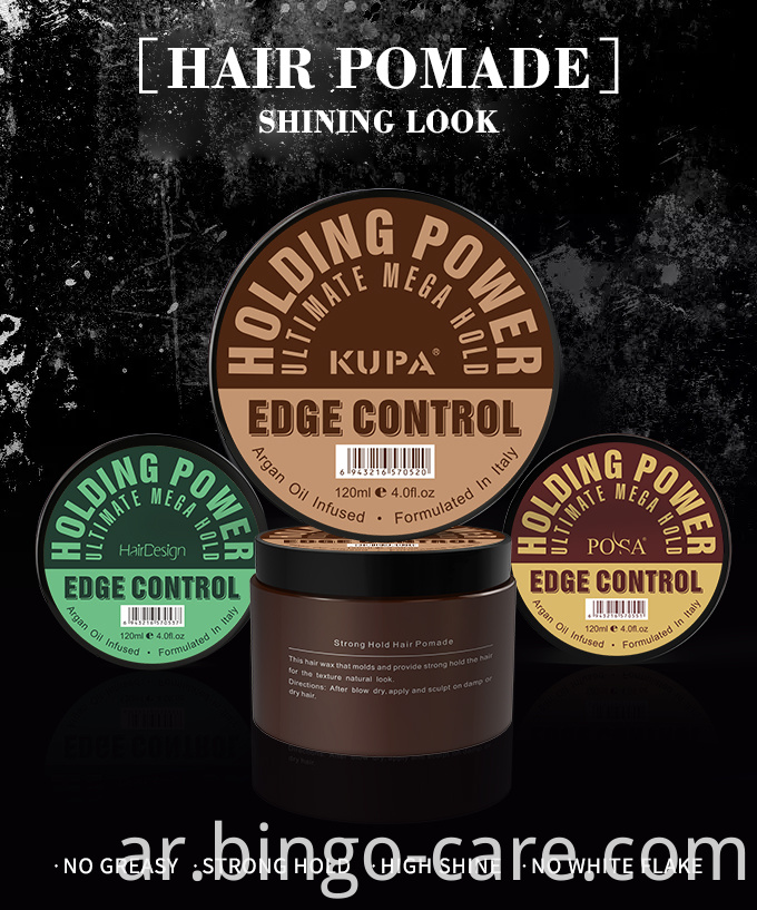 الجملة العلامة الخاصة تسمية قوية صيغة التصميم الأعلى Fasion Professional Salon Shine Edge Control Hair Wax